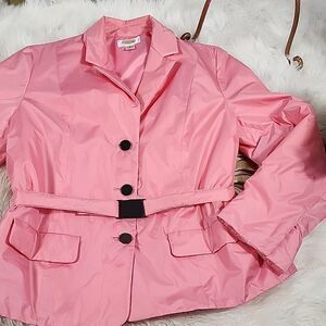 Technical Wind Breaker Jacket with Insulated Lining Pink Belted Gummy Aesthetic